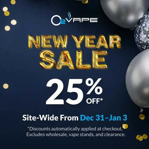 O2VAPE New Years 2025 Sale. 25% off site wide from Dec 31-Jan 3. Exceptions apply.